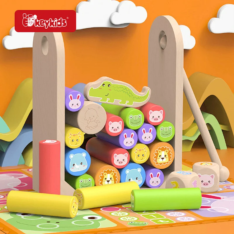 2024 Customize stacking animal wooden educational toy for kids W13D438